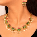 Kundan Floral Necklace Set for Women | Royal Wedding Jewelry