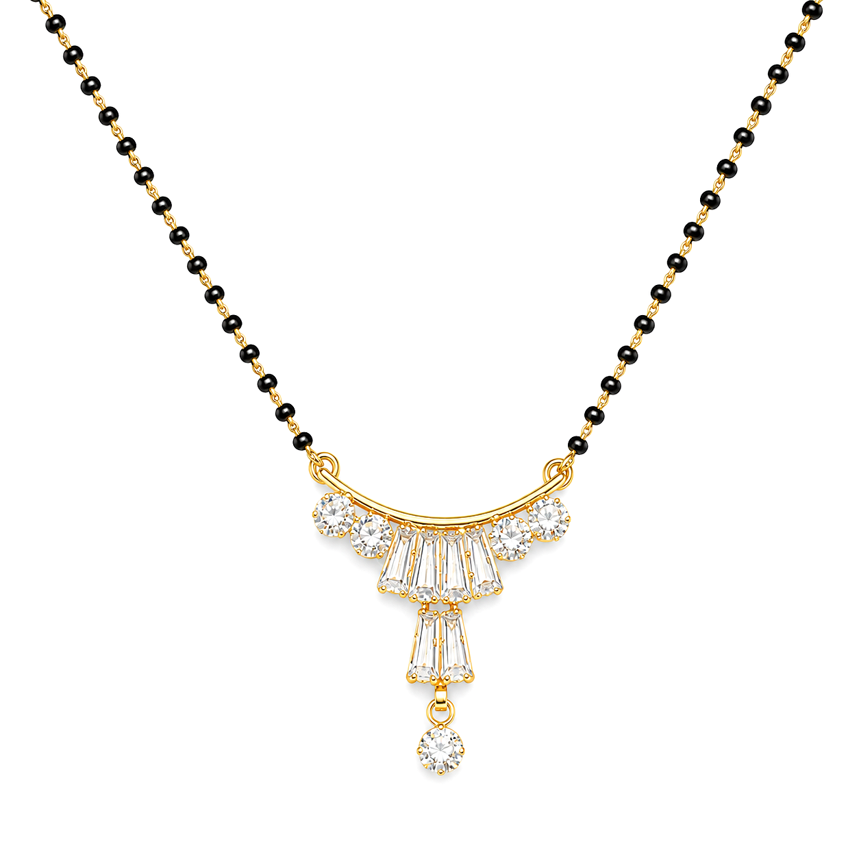 Raannii Mangalsutra Gold Plated American Diamond Pendant Mangalsutra for Women