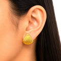 Raannii Gold Shell Stud Earrings (Minimal Luxury Design)