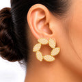 Raannii Pearl Petal Statement Hoop Earrings (Luxury Floral Design)