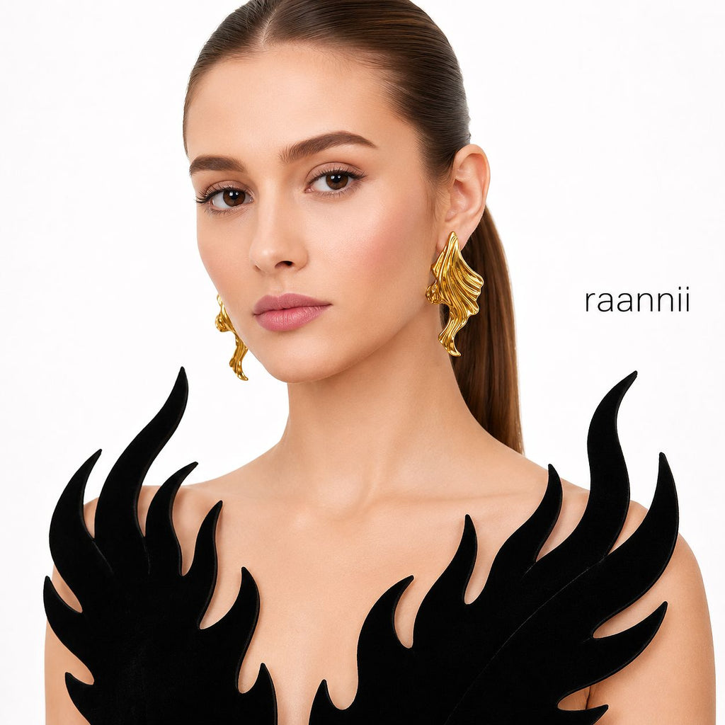 Abstract Gold Statement Earrings for Women | Luxury Designer Style