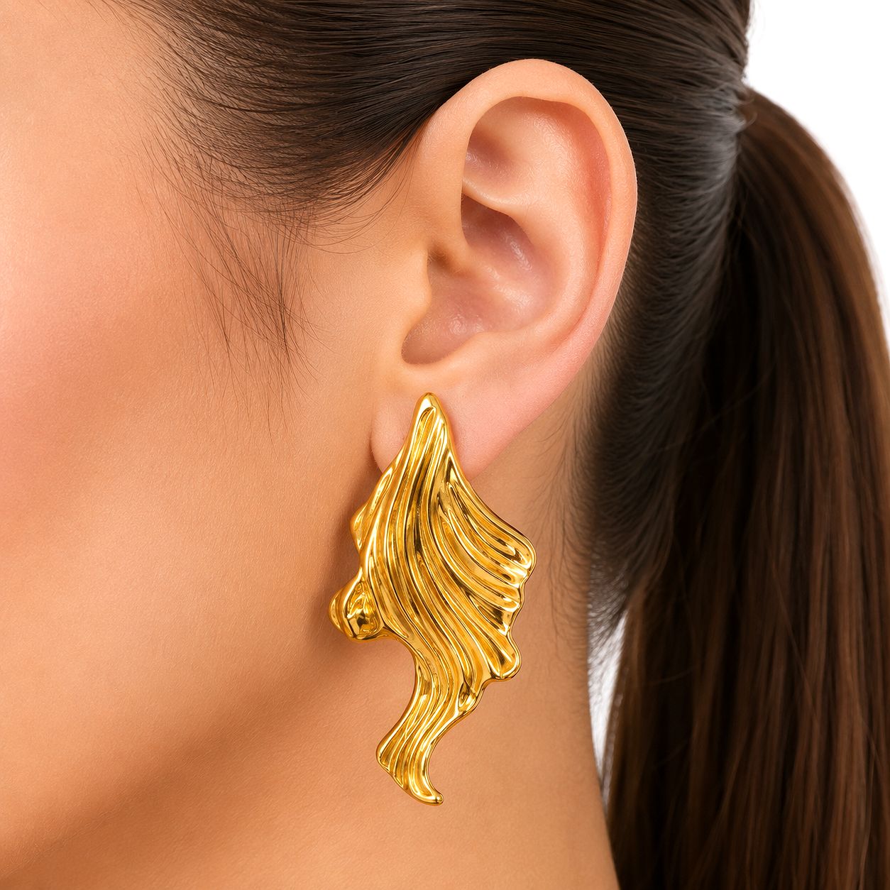 Abstract Gold Statement Earrings for Women | Luxury Designer Style