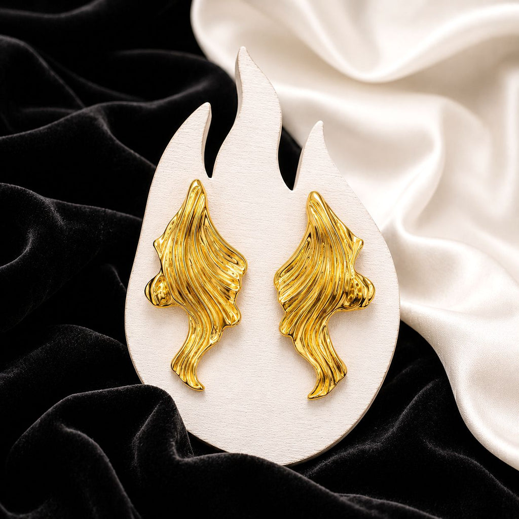 Abstract Gold Statement Earrings for Women | Luxury Designer Style
